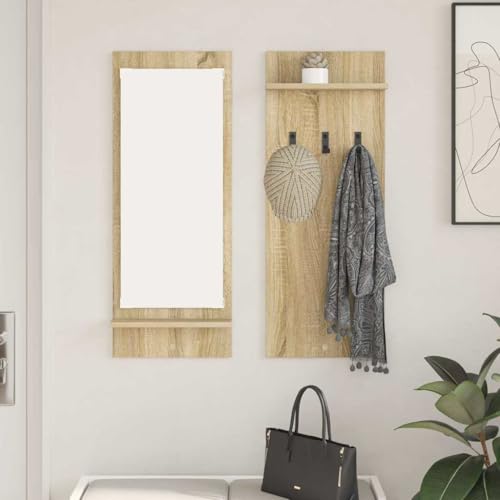 ULUYYUC Wandregal Kleiderständer Sonoma Eiche 70 x 10 x 90 cm Modernes Design mit Haken und Regalbrett Robuster Holzwerkstoff für Flur Eingangsbereich und Wohnzimmer ULUYYUC Wandregal Kleiderständer Sonoma Eiche 70 x 10 x 90 cm Modernes Design mit Haken und Regalbrett Robuster Holzwerkstoff für Flur Eingangsbereich und Wohnzimmer von ULUYYUC