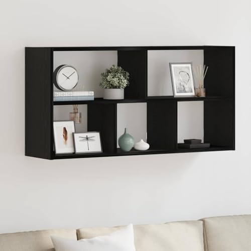 ULUYYUC Wandregal Schwarz Eichen-Optik 100x25x50 cm Holzwerkstoff Schwebendes Regal mit Modernem Design Starker Stauraum für Bücher Deko und Pflanzen von ULUYYUC