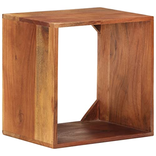 ULUYYUC Wandregal aus Massivholz Akazie 40x30x40 cm Stilvolles Bücherregal mit Offenem Fach Schwebendes Regal für Wohnzimmer Küche und Badezimmer von ULUYYUC