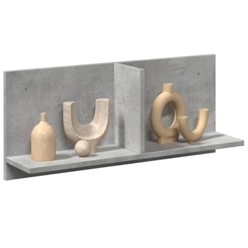 ULUYYUC Wandschrank Betongrau 70 x 16,5 x 30 cm Modernes Regal aus Holzwerkstoff mit Stauraum für Küche Bad und Wohnzimmer von ULUYYUC