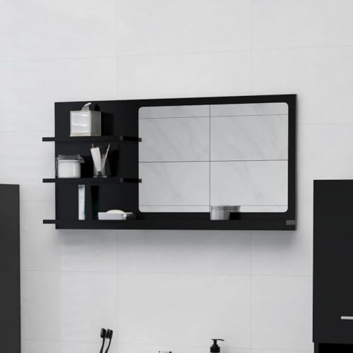 ULUYYUC Waschbeckenunterschrank Badunterschrank WaschbeckenBadspiegel Schwarz 90x10,5x45 cm Holzwerkstoffgeeignet für Bad, Toilette, Schlafzimmer von ULUYYUC