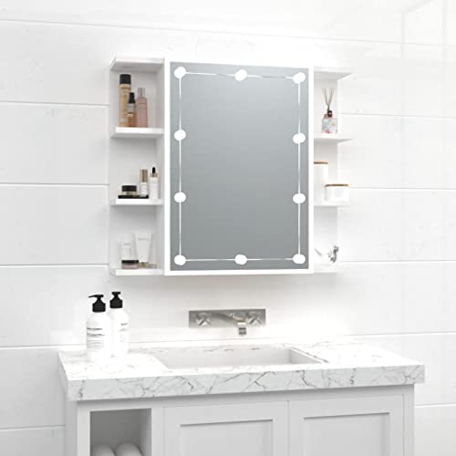 ULUYYUC Waschbeckenunterschrank Badunterschrank WaschbeckenSpiegelschrank mit LED Weiß 70x16,5x60 cmgeeignet für Bad, Toilette, Schlafzimmer ULUYYUC Waschbeckenunterschrank Badunterschrank WaschbeckenSpiegelschrank mit LED Weiß 70x16,5x60 cmgeeignet für Bad, Toilette, Schlafzimmer von ULUYYUC