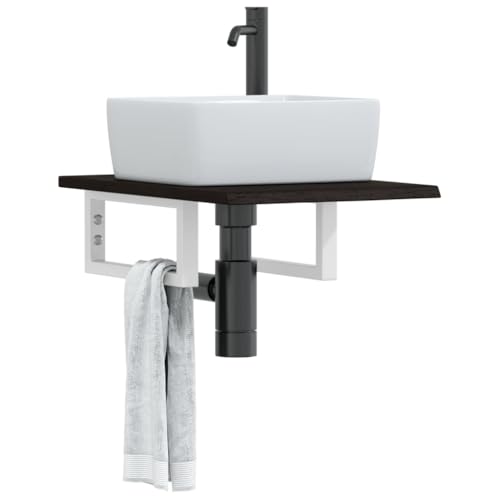 ULUYYUC Waschtisch Unterschrank aus Eiche 60 x 40 cm mit Stahl Halterung Weiß Modernes Design Robuste Badmöbel Platzsparend für Badezimmer Gäste-WC und Flur ULUYYUC Waschtisch Unterschrank aus Eiche 60 x 40 cm mit Stahl Halterung Weiß Modernes Design Robuste Badmöbel Platzsparend für Badezimmer Gäste-WC und Flur von ULUYYUC