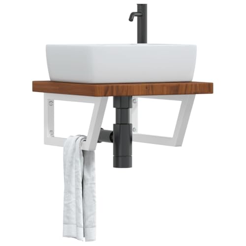 ULUYYUC Waschtischplatte Eiche 50 x 50 cm mit Stahlträger schwebend für Bad und Gäste WC Modernes Design Robust und platzsparend für kleine Badezimmer Schmaler Badschrank ULUYYUC Waschtischplatte Eiche 50 x 50 cm mit Stahlträger schwebend für Bad und Gäste WC Modernes Design Robust und platzsparend für kleine Badezimmer Schmaler Badschrank von ULUYYUC