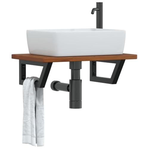 ULUYYUC Waschtischplatte Eiche Schwarz 60 x 40 x 2,5 cm Hängendes Badregal mit Stahlhalterung Modernes Design 100 kg Belastbarkeit Platzsparend für Badezimmer WC und Gäste WC ULUYYUC Waschtischplatte Eiche Schwarz 60 x 40 x 2,5 cm Hängendes Badregal mit Stahlhalterung Modernes Design 100 kg Belastbarkeit Platzsparend für Badezimmer WC und Gäste WC von ULUYYUC