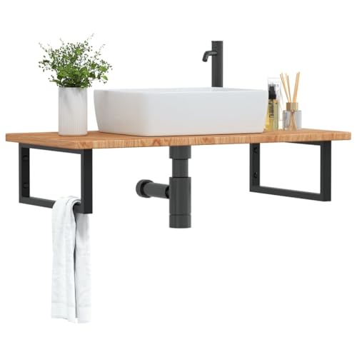 ULUYYUC Waschtischplatte mit Halterung 100 cm Eichenholz & Stahl Modernes Design für kleine Badezimmer platzsparende Wandlösung robust und langlebig für Waschraum WC und Gäste Badmöbel ULUYYUC Waschtischplatte mit Halterung 100 cm Eichenholz & Stahl Modernes Design für kleine Badezimmer platzsparende Wandlösung robust und langlebig für Waschraum WC und Gäste Badmöbel von ULUYYUC