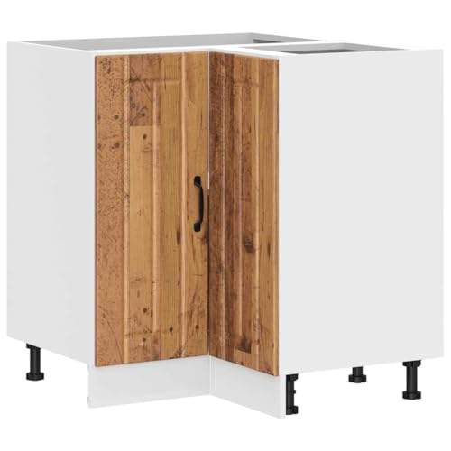 ULUYYUC Werkstattschrank Küchenschrank Küchenunterschrank Beistellschrank Küche - Küchen-Eckunterschrank Lucca Altholz-Optik Holzwerkstoff für Hausbar Werkstatt Bad Wohnzimmer von ULUYYUC