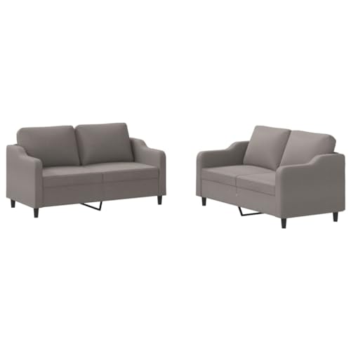 ULUYYUC Wohnzimmer Couch Couch Klein Sessel Wohnzimmer Reading Chair - 2-TLG. Sofagarnitur mit Kissen Taupe Stoff für Jugendzimmer Küche Esszimmer Wohnzimmer von ULUYYUC