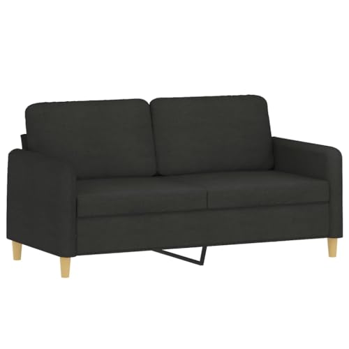 ULUYYUC Wohnzimmer Möbel Camping Sofa Bodensofa Sofa Bed - 2-Sitzer-Sofa Schwarz 140 cm Stoff für Garten Party Terrasse Lounge von ULUYYUC