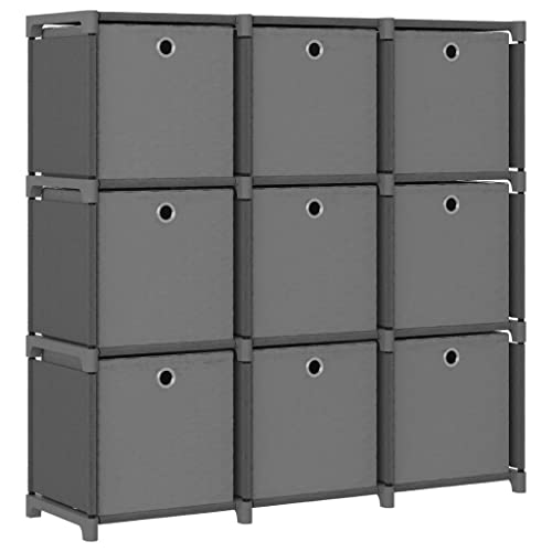 ULUYYUC Würfelregal mit 9 Boxen Grau 103x30x107,5 cm Stahlgestell Stoff Standregal Modernes Design Aufbewahrungsschrank für Wohnzimmer Büro ULUYYUC Würfelregal mit 9 Boxen Grau 103x30x107,5 cm Stahlgestell Stoff Standregal Modernes Design Aufbewahrungsschrank für Wohnzimmer Büro von ULUYYUC