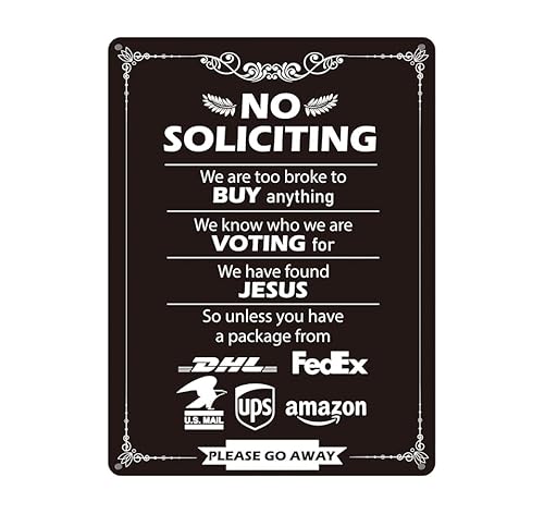 Metall-Blechschilder mit Zitat "No Soliciting" – No Soliciting-Schild für Zuhause und Geschäft – Eigentum geschützt durch Überwachung mit Hof – No Intrusion Private Property Metallschild Dekoration Metall-Blechschilder mit Zitat "No Soliciting" – No Soliciting-Schild für Zuhause und Geschäft – Eigentum geschützt durch Überwachung mit Hof – No Intrusion Private Property Metallschild Dekoration von ULVEOL