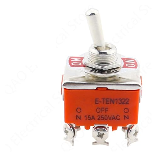 ULVOWZSTZ 5pcs 15A 250V Toggle Switch E-TEN1322 1021 1122 1221 1321 Self Locking SPST Rocker Switch 6pin on-Off-on on-on Waterproof Cap(E-TEN1322) von ULVOWZSTZ