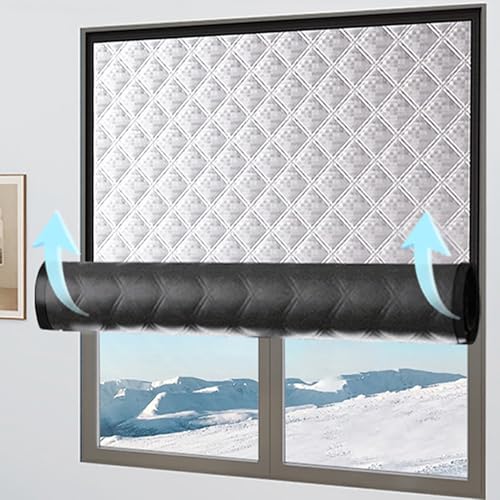 70 x 120 cm (B x H) Terrassentür-Fenster-Isolier-Set für den Winter, dicker Kunststoff für den Innenbereich, transparente Fensterabdeckung, Schrumpffolie mit doppelseitigem Klebeband, um Kälte draußen von ULYTMMJG