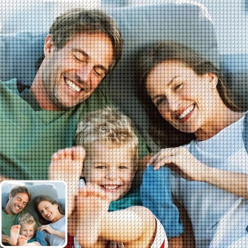 UM UPMALL 5D Diamond Painting Eigenes Foto – Diamond Painting mit eigenem Foto Text Personalisiert, Benutzerdefinierte Geschenke mit Diamantmalerei, Set für Erwachsene Home Decor 70x90cm von UM UPMALL