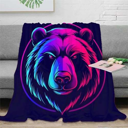 Braunbär Fleecedecke Wohndecken Couchdecke 3D Druck Sofadecke Kuscheldecke Weichen Flauschig Bett Decken Flauschig Warm Tagesdecke Für Mädchen Jungen 60x80inch(150x200cm) von UMASQOPAM