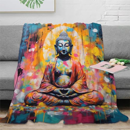 Buddha Couchdecke Fleecedecke Sofadecke 3D Druck Decke Tagesdecke Kuscheldecke Weichen Flauschig Bett Decken Flauschig Warm Für Mädchen Jungen 70x80inch(180x200cm) von UMASQOPAM