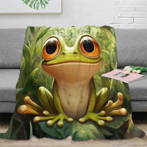 Frosch Decke Sofadecke Fleecedecke Couchdecke 3D Druck Tagesdecke Kuscheldecke Flauschig Warm Bett Decken Weichen Flauschig Für Mädchen Jungen 80x90inch(200x230cm) von UMASQOPAM