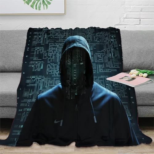 Hacker Couchdecke Sofadecke Fleecedecke 3D Druck Wohndecke Bett Decken Flauschig Warm Kuscheldecke Tagesdecke Weichen Flauschig Für Mädchen Jungen 80x90inch(200x230cm) von UMASQOPAM