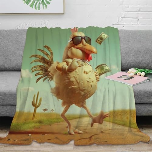 Hahn Sofadecke Couchdecke Fleecedecke Decke 3D Druck Bett Decken Flauschig Warm Kuscheldecke Weichen Flauschig Tagesdecke Für Mädchen Jungen 80x90inch(200x230cm) von UMASQOPAM