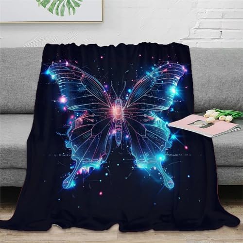Schmetterling Sofadecke 3D Druck Fleecedecke Couchdecke Decke Kuscheldecke Weichen Flauschig Flauschig Warm Bett Decken Tagesdecke Für Mädchen Jungen 50x60inch(127x152cm) von UMASQOPAM