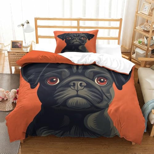 UMASQOPAM French Bulldog 3D Gedruckter Für Kinder M?dchen Jungen Bettbezug Set Bettw?schegarnitur Bettw?sche Weich Microfaser Reissverschluss Und Kissenbezüge 2 Teilig Single（135x200cm） von UMASQOPAM