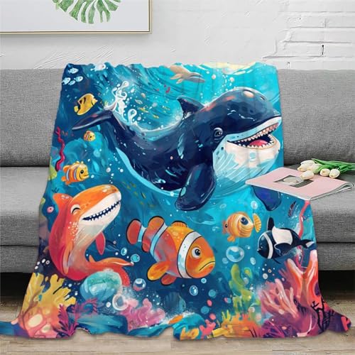 Wal 3D Druck Sofadecke Fleecedecke Wohndecken Couchdecke Weichen Flauschig Bett Decken Flauschig Warm Kuscheldecke Tagesdecke Für Mädchen Jungen 60x80inch(150x200cm) von UMASQOPAM