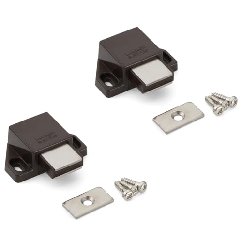 2 Stück kompakter Magnet-Druckschnäpper, inkl. Gegenplatte, Oberfläche: braun, 25 mm (63/64″), ML-30SBR für Möbeltüren, Schranktüren von UMAXO