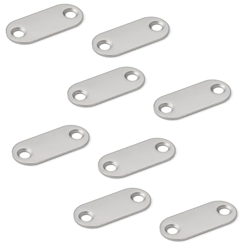 8 Stück langovale Magnet-Gegenplatte mit 2 Senkbohrungen, vernickelt, 35 mm (1-3/8″), MC-YN001U für Magnetschnäpper, Magnetverschluss, Schranktür von UMAXO