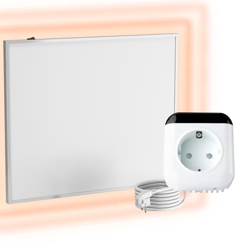 UMBRELLA® Infrarot Wandheizung mit Thermostat [FERNBEDIENUNG + WIFI STEUERUNG] – Infrarotheizung Wandmontage Heizkörper – Carbon Crystal Infrarot Paneel App steuerbar – (Modell TH70 WIFI - 300W) von UMBRELLA