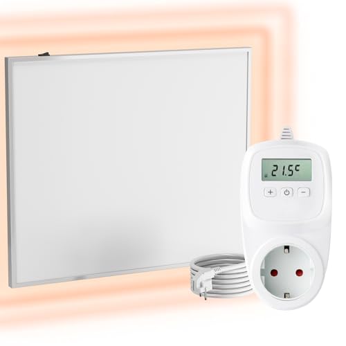 UMBRELLA® Infrarot Wandheizung mit Thermostat [FERNBEDIENUNG + WIFI STEUERUNG] – Infrarotheizung Wandmontage Heizkörper – Carbon Crystal Infrarot Paneel App steuerbar – (Modell TH12 WIFI - 300W) von UMBRELLA