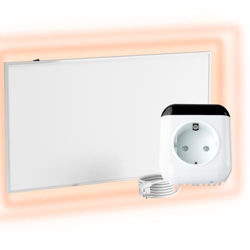 UMBRELLA® Infrarot Wandheizung mit Thermostat [FERNBEDIENUNG + WIFI STEUERUNG] – Infrarotheizung Wandmontage Heizkörper – Carbon Crystal Infrarot Paneel App steuerbar – (Modell TH70 WIFI - 450W) von UMBRELLA