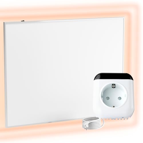 UMBRELLA® Infrarot Wandheizung mit Thermostat [FERNBEDIENUNG + WIFI STEUERUNG] – Infrarotheizung Wandmontage Heizkörper – Carbon Crystal Infrarot Paneel App steuerbar – (Modell TH70 WIFI - 780W) von UMBRELLA