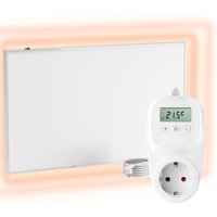 UMBRELLA® Infrarot Wandheizung mit Thermostat [FERNBEDIENUNG + WIFI STEUERUNG] – Infrarotheizung Wandmontage Heizkörper – Carbon Crystal Infrarot von UMBRELLA