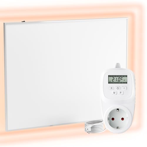 UMBRELLA® Infrarot Wandheizung mit Thermostat [INKL. TH12 THERMOSTAT] – Infrarotheizung Wandmontage Heizkörper – Carbon Crystal Infrarotheizung – Paneel Badezimmer geeignet – (Modell F780-780W) von UMBRELLA
