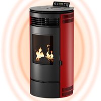 UMBRELLA® PR8 Pelletofen 9 kW bis 220m³ – Elektrokamin mit ECO-Modus, Wi-Fi Ready, Wochen-Timer & Überhitzungsthermostat für effizientes Heizen – Rot von UMBRELLA