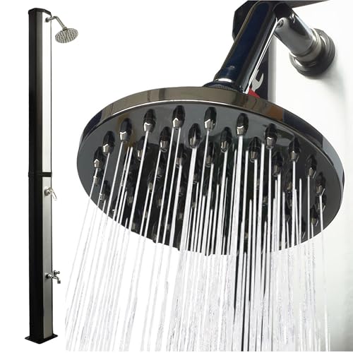 UMBRELLA® Solardusche Garten 35L [INKL. Regenduschkopf & Fußdusche] – Gartendusche, Solar – Gartensolardusche, Außendusche – Outdoor Dusche, Pooldusche, Solardusche Aluminium–UV-beständiger Wassertank von UMBRELLA