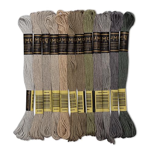 UMC STAG 12 Stück Grautöne, Premium-Stickgarn, ägyptische Baumwolle, Premium-Knäuel, Kreuzstich-Stickgarn, Oeko TEX zertifizierte Baumwollgarn, Grautöne UMC STAG 12 Stück Grautöne, Premium-Stickgarn, ägyptische Baumwolle, Premium-Knäuel, Kreuzstich-Stickgarn, Oeko TEX zertifizierte Baumwollgarn, Grautöne von UMC STAG