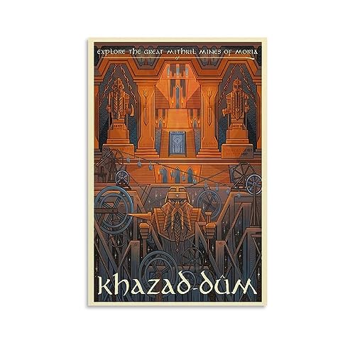 Khazad Dum - Poster See Middle Earth LOTR Retro Poster Dekorative Malerei Leinwand Wandkunst Wohnzimmer Poster Schlafzimmer Malerei,Wandkunst Bilddruck Moderne Familienzimmer Dekor 08x12inch(20x30cm) von UMCHU