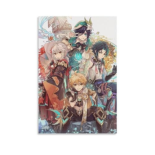 UMCHU Genshin Impact Anime Art Poster Dekorative Malerei Leinwand Wandkunst Wohnzimmer Poster Schlafzimmer Malerei,Wandkunst Bilddruck Moderne Familienzimmer Dekor 08x12inch(20x30cm) von UMCHU