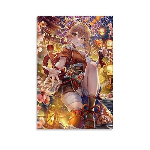 UMCHU Genshin Impact Yoimiya Fanart Poster Dekorative Malerei Leinwand Wandkunst Wohnzimmer Poster Schlafzimmer Malerei,Wandkunst Bilddruck Moderne Familienzimmer Dekor 24x36inch(60x90cm) von UMCHU