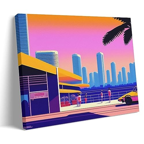 UMCHU Hiroshi Nagai City Building Poster Dekorative Malerei Leinwand Wandkunst Wohnzimmer Poster Schlafzimmer Malerei,Wandkunst Bilddruck Moderne Familienzimmer Dekor 08x12inch(20x30cm) von UMCHU