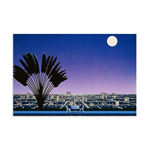 UMCHU Hiroshi Nagai City Light Poster Dekorative Malerei Leinwand Wandkunst Wohnzimmer Poster Schlafzimmer Malerei,Wandkunst Bilddruck Moderne Familienzimmer Dekor 24x36inch(60x90cm) von UMCHU