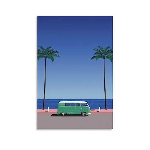 UMCHU Hiroshi Nagai Retro Beach Poster Dekorative Malerei Leinwand Wandkunst Wohnzimmer Poster Schlafzimmer Malerei,Wandkunst Bilddruck Moderne Familienzimmer Dekor 20x30inch(50x75cm) von UMCHU