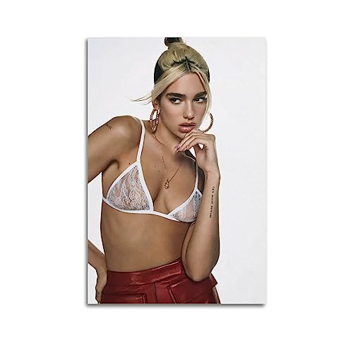 UMCHU Hot Singer Poster Dua Lipa Poster Dekorative Malerei Leinwand Wandkunst Wohnzimmer Poster Schlafzimmer Malerei,Wandkunst Bilddruck Moderne Familienzimmer Dekor 16x24inch(40x60cm) von UMCHU