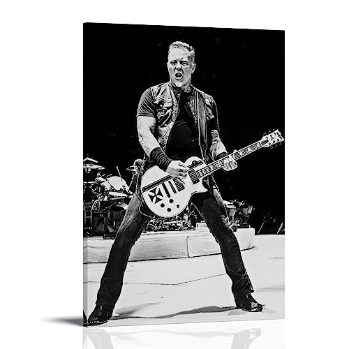 UMCHU James Hetfield Black White Poster Dekorative Malerei Leinwand Wandkunst Wohnzimmer Poster Schlafzimmer Malerei,Wandkunst Bilddruck Moderne Familienzimmer Dekor 08x12inch(20x30cm) von UMCHU