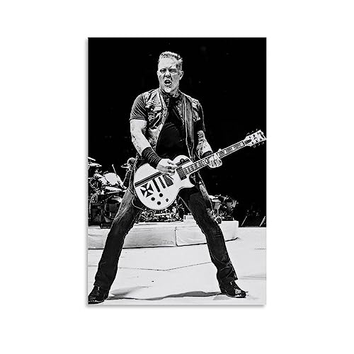 UMCHU James Hetfield Black White Poster Dekorative Malerei Leinwand Wandkunst Wohnzimmer Poster Schlafzimmer Malerei,Wandkunst Bilddruck Moderne Familienzimmer Dekor 16x24inch(40x60cm) von UMCHU