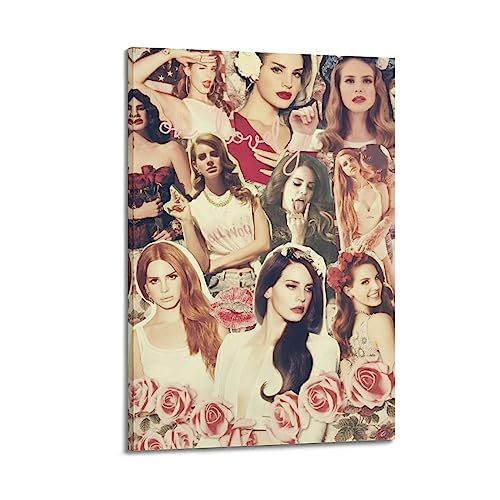 UMCHU Lana Del Rey – Retro Poster Dekorative Malerei Leinwand Wandkunst Wohnzimmer Poster Schlafzimmer Malerei,Wandkunst Bilddruck Moderne Familienzimmer Dekor 20x30inch(50x75cm) von UMCHU