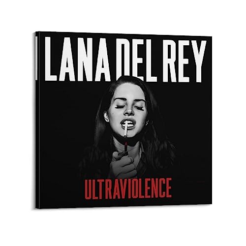 UMCHU Lana Del Rey Ultraviolence Black White Poster Dekorative Malerei Leinwand Wandkunst Wohnzimmer Poster Schlafzimmer Malerei,Wandkunst Bilddruck Moderne Familienzimmer Dekor 16x16inch(40x40cm) von UMCHU