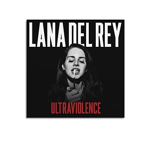 UMCHU Lana Del Rey Ultraviolence Black White Poster Dekorative Malerei Leinwand Wandkunst Wohnzimmer Poster Schlafzimmer Malerei,Wandkunst Bilddruck Moderne Familienzimmer Dekor 28x28inch(70x70cm) von UMCHU