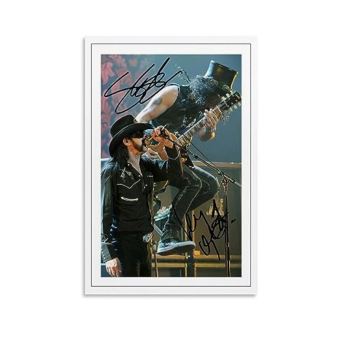 UMCHU SLASH & LEMMY SIGNED Poster Dekorative Malerei Leinwand Wandkunst Wohnzimmer Poster Schlafzimmer Malerei,Wandkunst Bilddruck Moderne Familienzimmer Dekor 12x18inch(30x45cm) von UMCHU